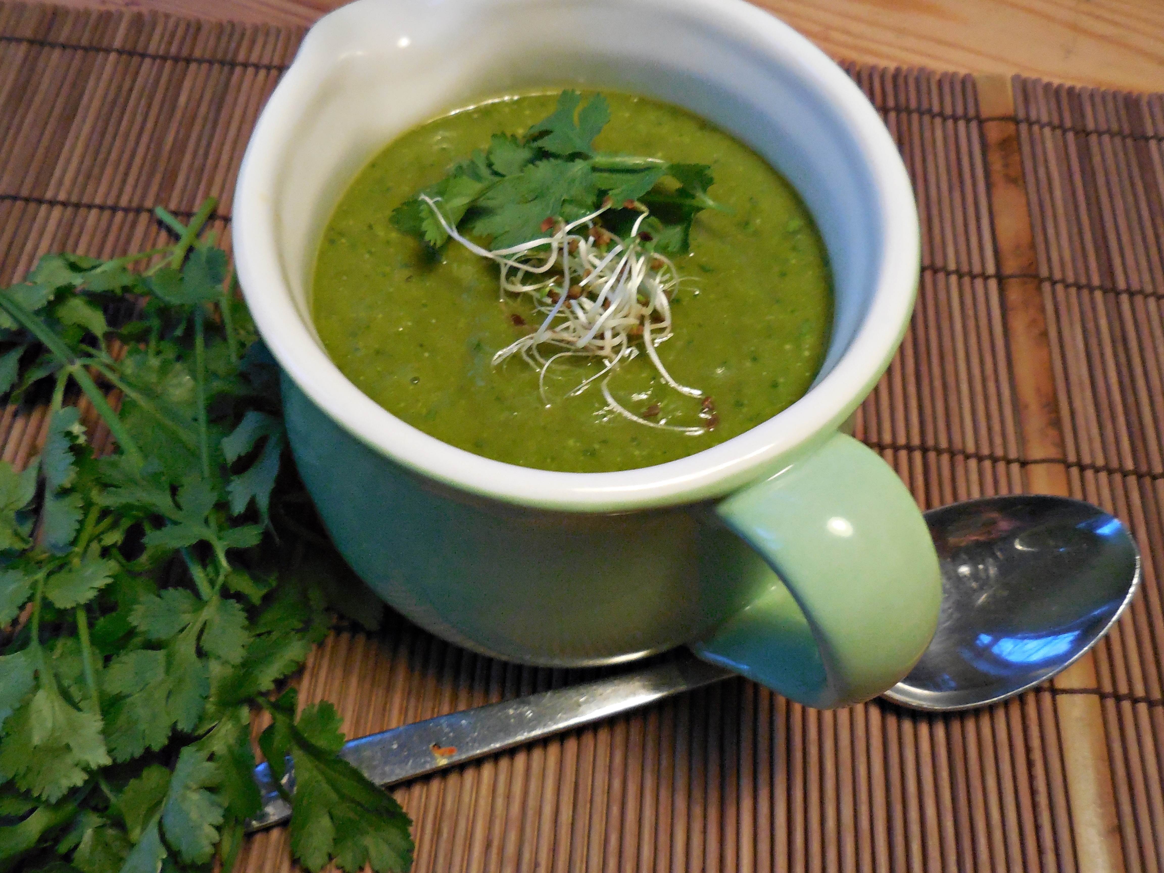 Asiatische Mango Suppe mit Gerstengras - Grünes Pulver mal anders 4